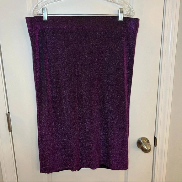 Eloquii women’s skirt sz 18 purple black glitter - Picture 2 of 7